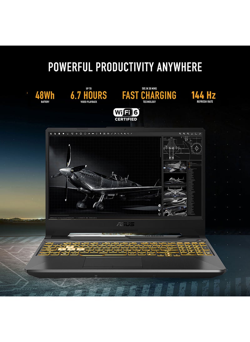 TUF Gaming F15 FX506HC-HN111W Gaming (Upgraded Version) Laptop With 15.6-Inch FHD Display, Core i5-11400H Processor / 8GB RAM / 512GB SSD / 4GB NVIDIA GeForce RTX 3050 Graphics / Win 11 Home / English/Arabic Graphite Black - v1675414048/N53380555A_6