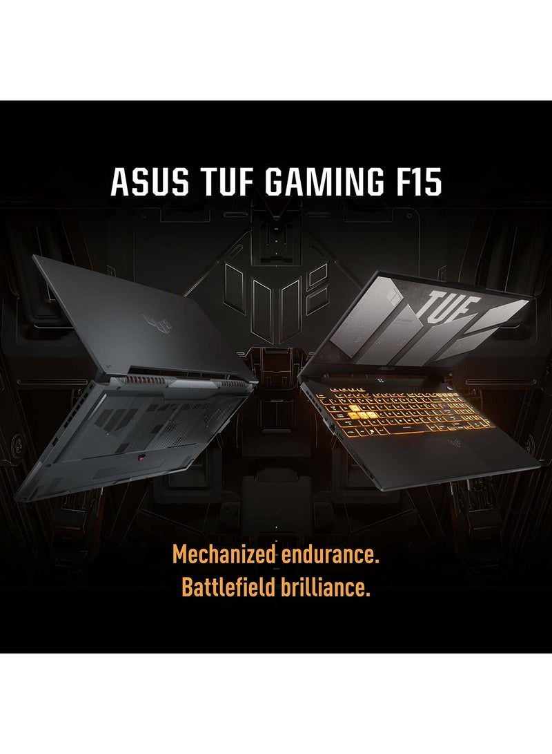 ASUS - TUF F15 FX507ZC4-HN002W Gaming (Upgraded Version) Laptop With 15.6-Inch FHD Display, Core i7-12700H Processor /16GB RAM /512GB SSD/Windows 11 Home/4GB NVIDIA GeForce RTX 3050 Graphics English/Arabic Mecha Gray - Image 1