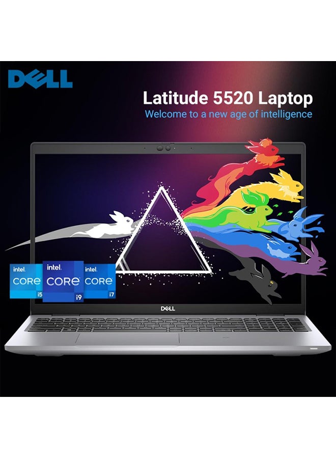 DELL - Latitude 5520 (Upgraded Version) Laptop With 15.6-Inch Display, Core i5-1135G7 Processor/4GB RAM/256GB SSD/Intel Iris XE Graphics/DOS(No Windows) Arabic Silver Arabic Silver - Image 1