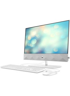 HP Pavilion 24-K1188nh AIO Desktop With 23.8-Inch Display, Core i7-11700T Processor/16GB RAM/1TB HDD/Intel HD Graphics/DOS(No Windows) English English white  - Image 1