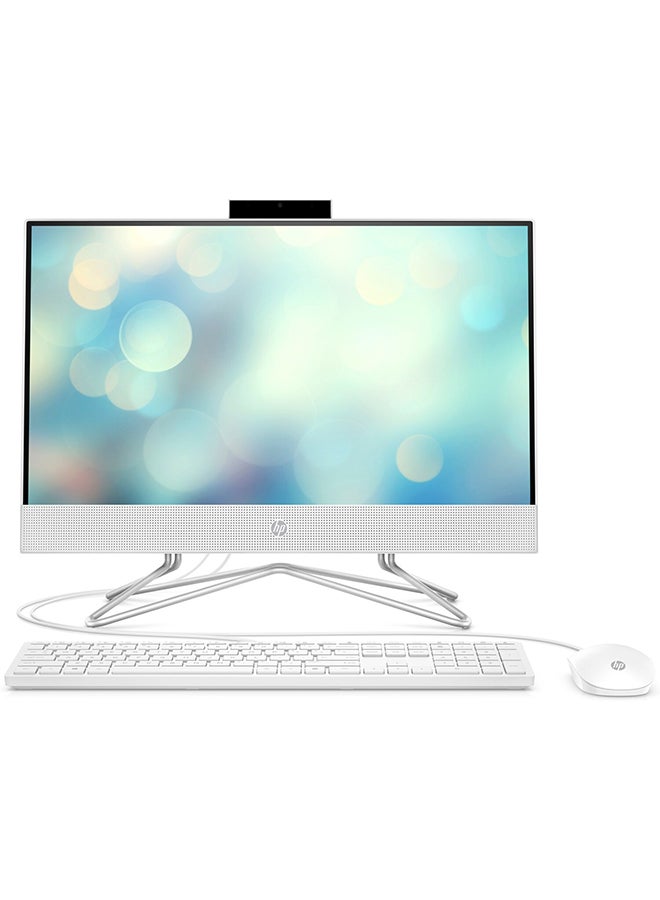 HP - AIO 22-dd2000nh Desktop With 21.5-Inch Display, Celeron-J4025 Processor/4GB RAM/256GB SSD/Intel HD Graphics English Snow white - Image 1
