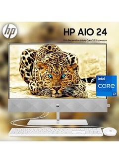 HP Pavilion 24-K1188nh AIO Desktop With 23.8-Inch Display, Core i7-11700T Processor/16GB RAM/1TB HDD/Intel HD Graphics/DOS(No Windows) English English white  - Image 4