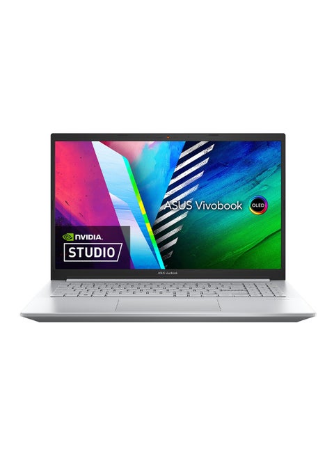 Vivobook Pro OLED M3500QC-OLED1R5W Creator Laptop With 15.6-Inch FHD Display, Ryzen 5000 H-Series Processor / 8GB RAM / 512GB SSD / 4GB NVIDIA GeForce RTX 3050 Graphics / Win 11 Home / English/Arabic Cool Silver