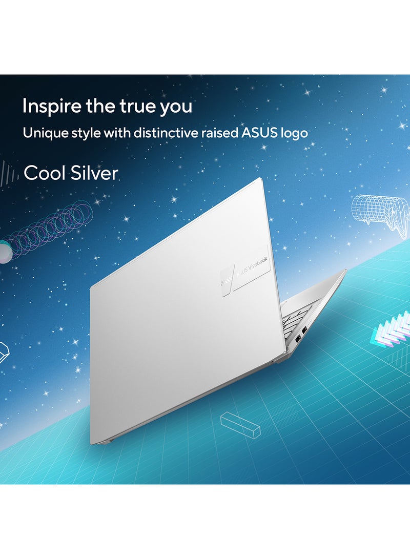 Vivobook Pro OLED M3500QC-OLED1R5W Creator Laptop With 15.6-Inch FHD Display, Ryzen 5000 H-Series Processor / 8GB RAM / 512GB SSD / 4GB NVIDIA GeForce RTX 3050 Graphics / Win 11 Home / English/Arabic Cool Silver