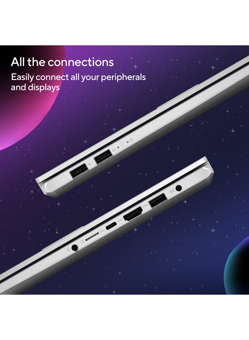 Vivobook Pro OLED M3500QC-OLED1R5W Creator Laptop With 15.6-Inch FHD Display, Ryzen 5000 H-Series Processor / 8GB RAM / 512GB SSD / 4GB NVIDIA GeForce RTX 3050 Graphics / Win 11 Home / English/Arabic Cool Silver