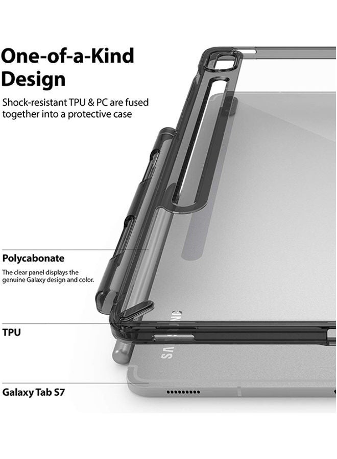 Ringke Fusion Clear Hard Back Shockproof Flexible TPU Bumper With Built-in Stylus S Pen Holder Transparent Case For Samsung Galaxy Tab S8 Or S7 Clear/Black - Image 4