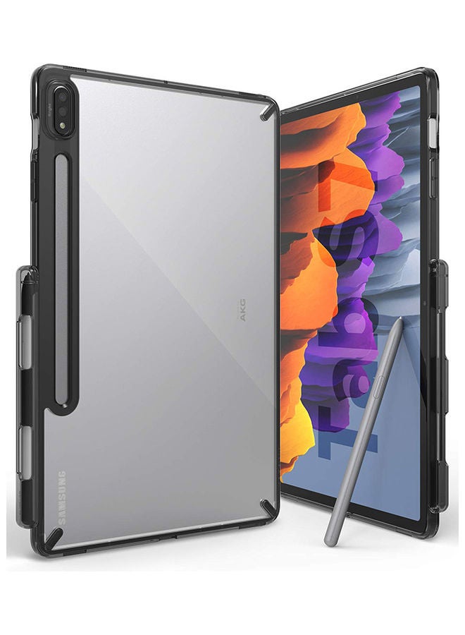 Ringke Fusion Clear Hard Back Shockproof Flexible TPU Bumper With Built-in Stylus S Pen Holder Transparent Case For Samsung Galaxy Tab S8 Or S7 Clear/Black - Image 1