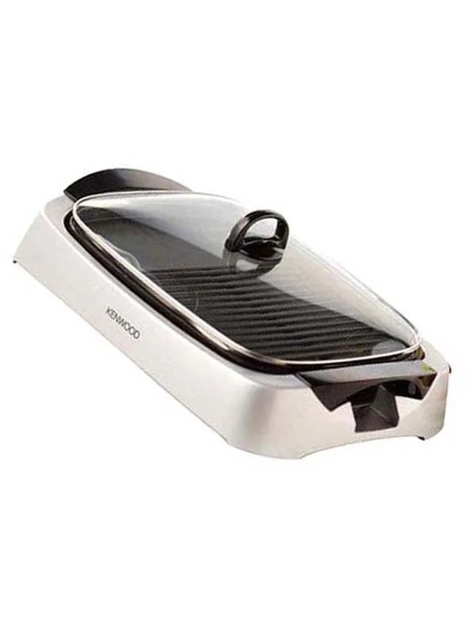 KENWOOD Health Grill, Glass Lid, Variable Temperature Control, Drip Tray, Oil Draining Channels, 2000 W HG266 Silver/Black