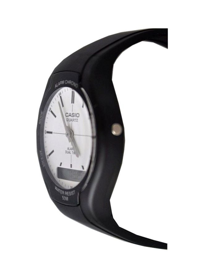 CASIO - Men's Rubber Analog & Digital Wrist Watch AW-90H-7EVDF - 39 mm - Black - Image 1