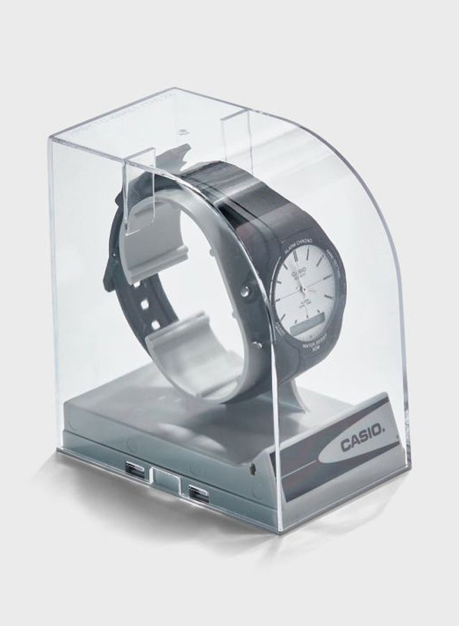 CASIO - Men's Rubber Analog & Digital Wrist Watch AW-90H-7EVDF - 39 mm - Black - Image 1