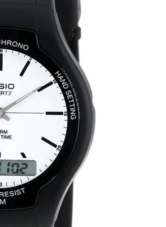 CASIO - Men's Rubber Analog & Digital Wrist Watch AW-90H-7EVDF - 39 mm - Black - Image 1