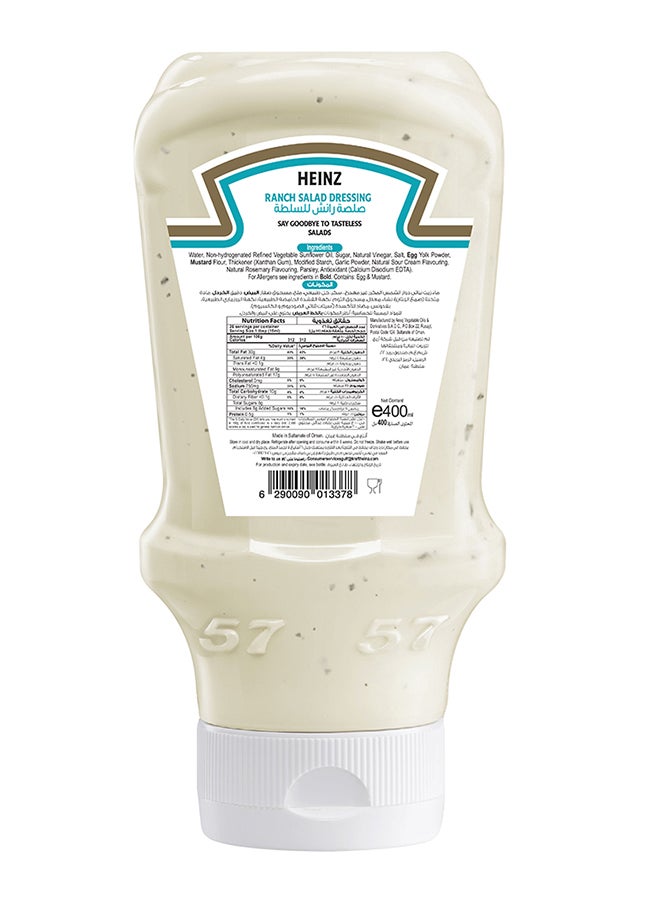 Heinz Ranch Dressing Top Down Squeezy Bottle 400ml - Image 2