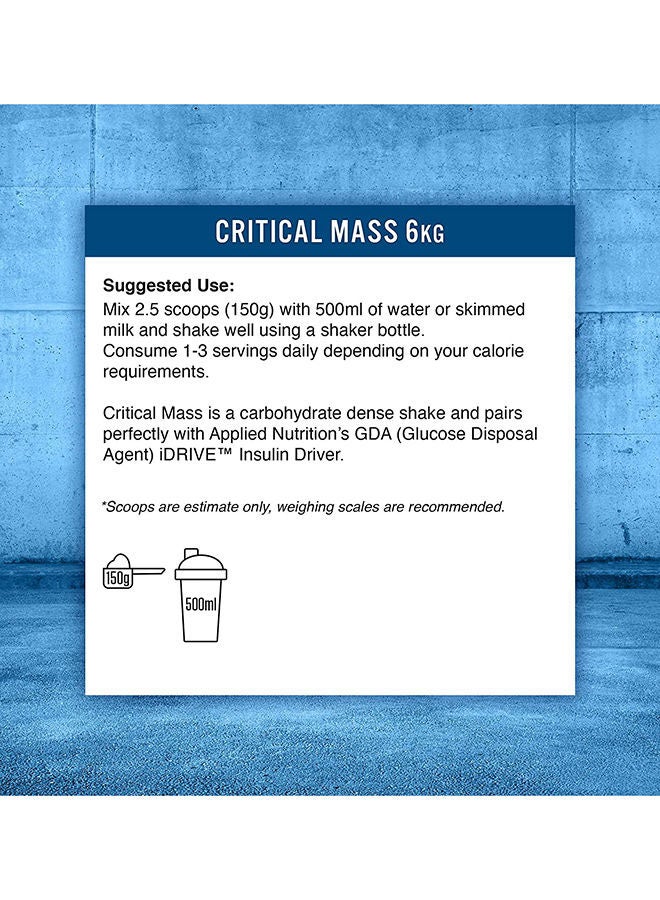 Critical Mass Lean Mass Gainz Vanilla Flavour -6Kg