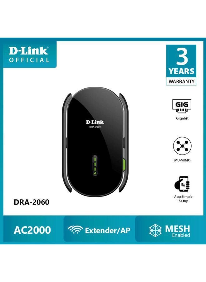 D-Link - DRA-2060 AC2000 Mesh-Enabled Range Extender Black - Image 1