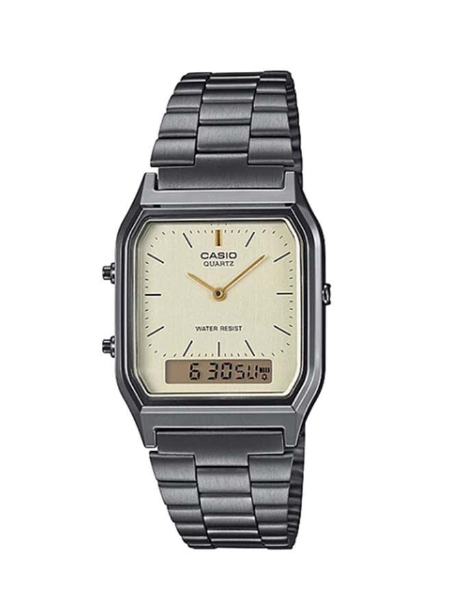 CASIO - Men's Stainless Steel Analog & Digital Wrist Watch AQ-230GG-9ADF - 33 mm - Grey - Image 1