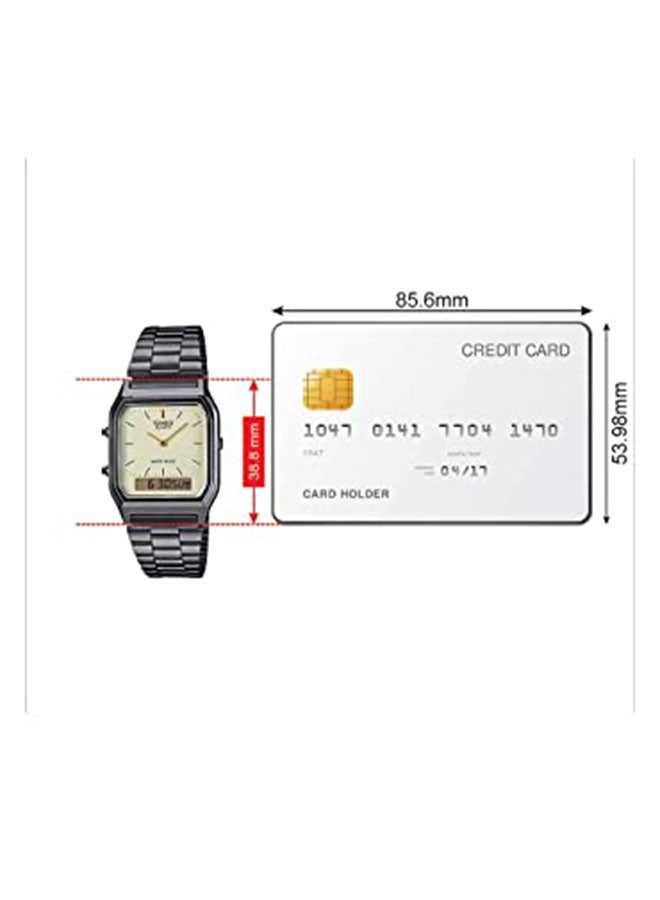CASIO - Men's Stainless Steel Analog & Digital Wrist Watch AQ-230GG-9ADF - 33 mm - Grey - Image 1