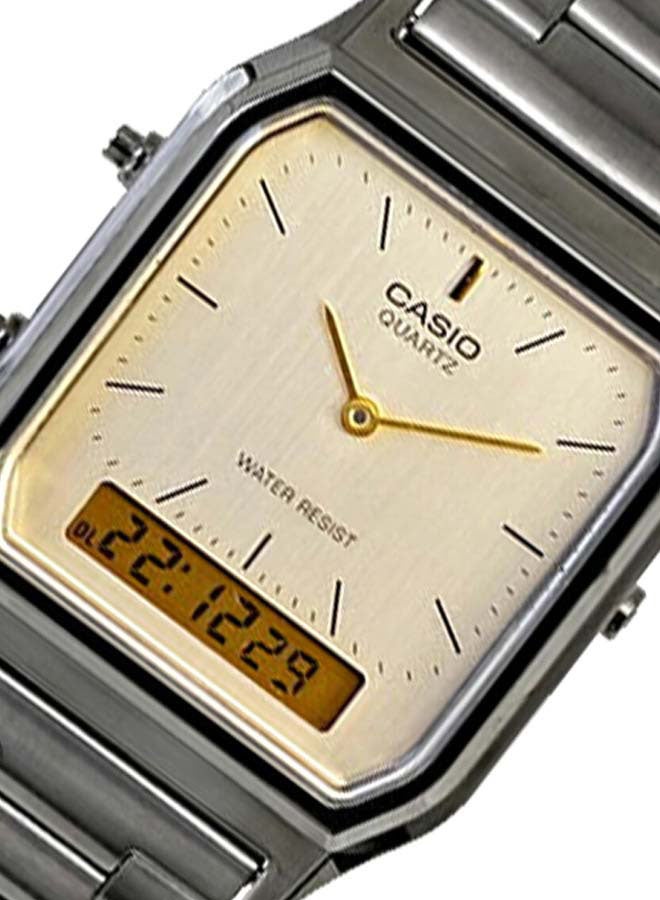 CASIO - Men's Stainless Steel Analog & Digital Wrist Watch AQ-230GG-9ADF - 33 mm - Grey - Image 1