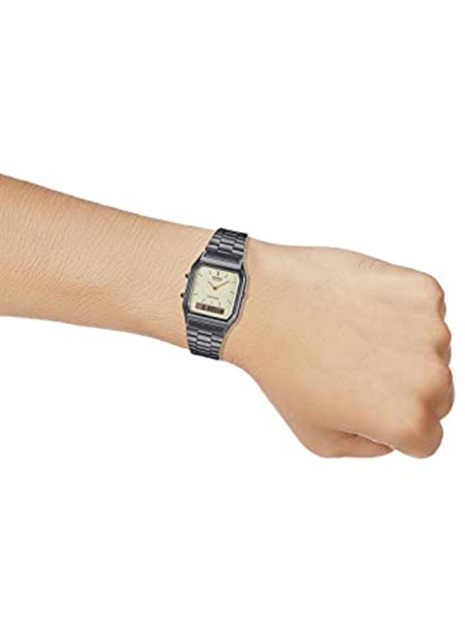 CASIO - Men's Stainless Steel Analog & Digital Wrist Watch AQ-230GG-9ADF - 33 mm - Grey - Image 1