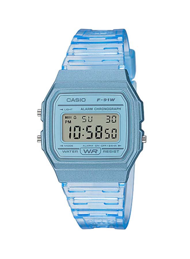 Women's Resin Digital Wrist Watch F-91WS-2DF - 33 mm - Blue - v1675443141/N40052967A_1