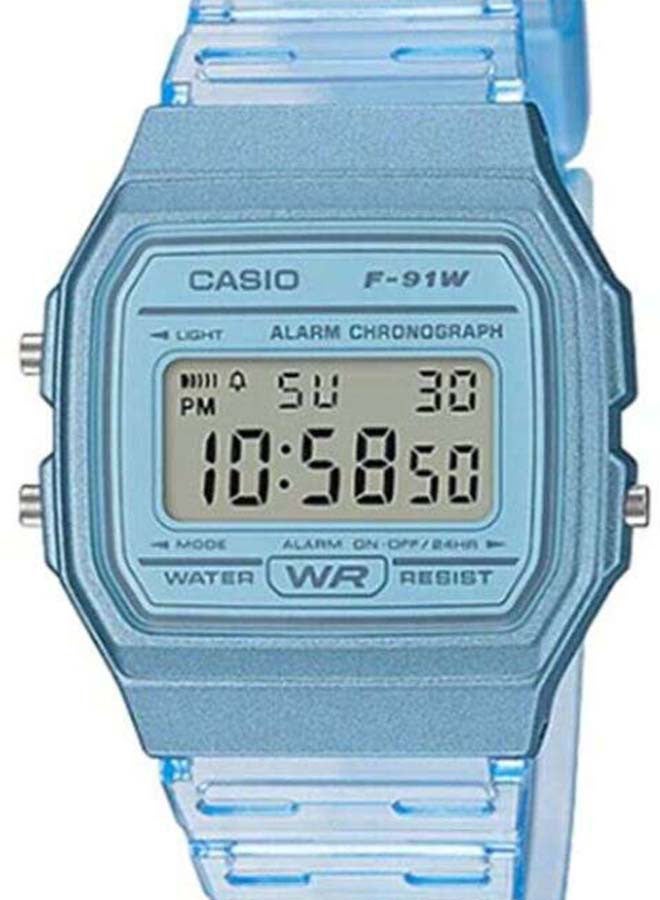 Women's Resin Digital Wrist Watch F-91WS-2DF - 33 mm - Blue - v1675443142/N40052967A_3