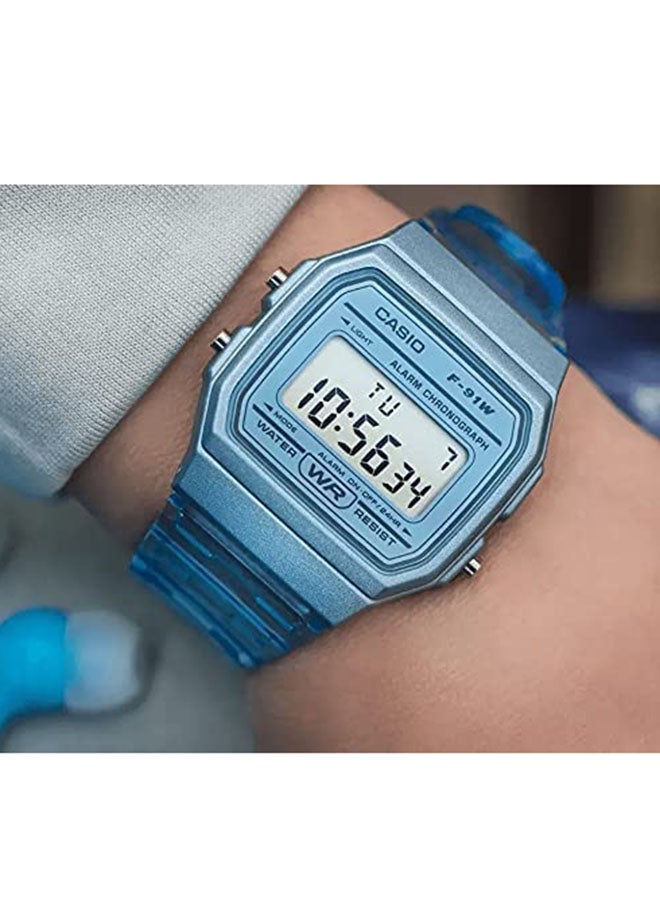 Women's Resin Digital Wrist Watch F-91WS-2DF - 33 mm - Blue - v1675443142/N40052967A_7