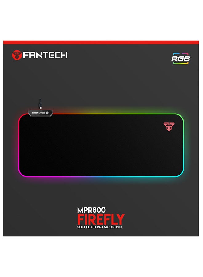 FANTECH - MPR800S FIREFLY MOUSE PAD | 14 Spectrum RGB Mode | Extended Size 80X30 | Rubber Base | Cloth Edition - Image 1