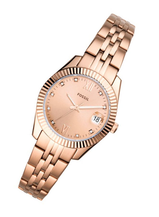 FOSSIL Women's Scarlette Stone Studded Analog Watch ES4898 - 32 mm - Rose Gold  - Image 4