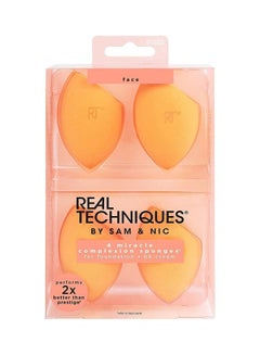REAL TECHNIQUES Artist Essentials Makeup Brush Set For Foundation, Blush, Highlighter, Eyeshadow, Liner, Synthetic Bristles, Vegan & Cruelty-Free, 5 Piece And 4 Miracle Complexion Sponge Multicolour  - Image 3