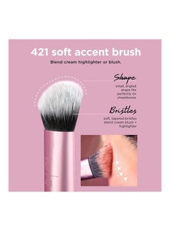 REAL TECHNIQUES Artist Essentials Makeup Brush Set For Foundation, Blush, Highlighter, Eyeshadow, Liner, Synthetic Bristles, Vegan & Cruelty-Free, 5 Piece And 4 Miracle Complexion Sponge Multicolour  - Image 5