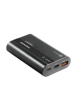 10000.0 mAh USB-C Power Bank, Compact Palm Size 18W USB Type-C Input /Output Power Delivery External Battery Charger with QC 3.0 Port for iPhone XS /XS Max, Samsung S9/S9+, PowerTank-10 Black Black - v1675685283/N22935684A_1