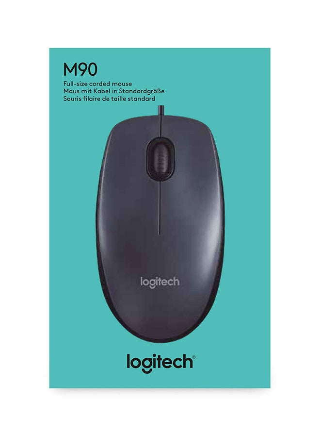 لوجيتيك - ماوس M90 سلكي بحجم كامل أسود - Image 1
