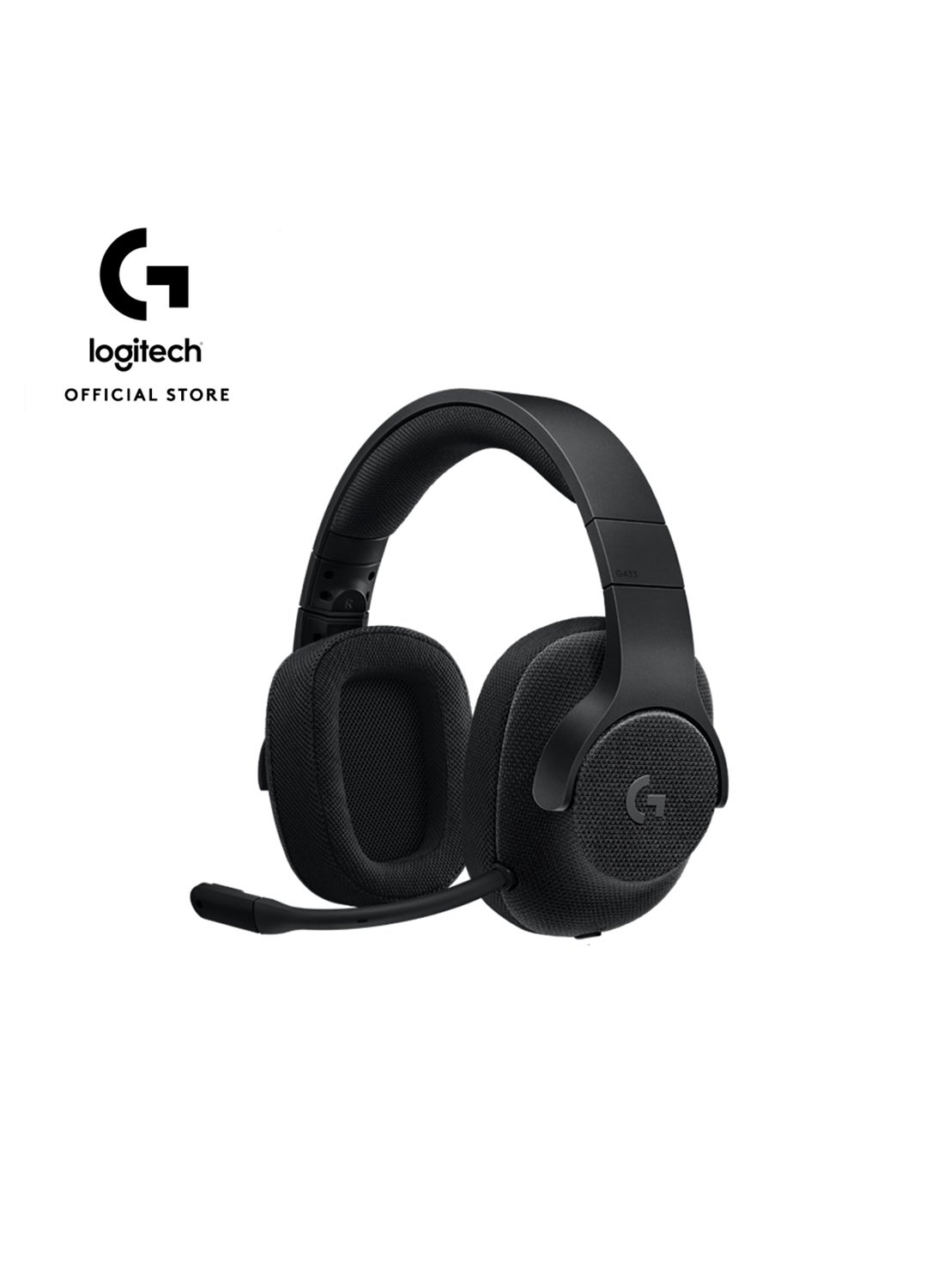 G433 Wired Gaming Headset, 7.1 Surround Sound, DTS Headphone:X, 40 mm Pro-G Audio Drivers, Lightweight, USB And 3.5 mm Jack,PC, Xbox One, Xbox Series X|S, PS5, PS4, Nintendo Switch 