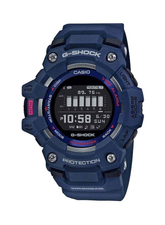 G-SHOCK Men's Round Shape Resin Band Digital Wrist Watch 58 mm - Blue - GBD-100-2 