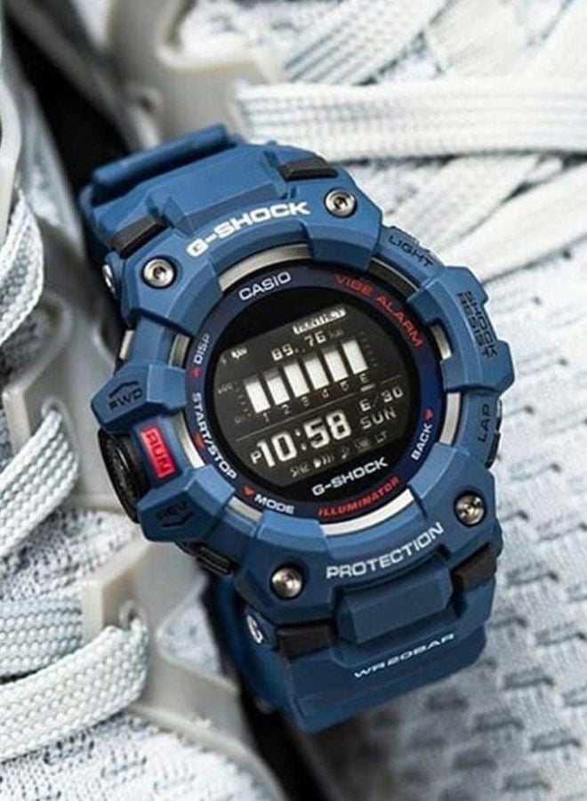 G-SHOCK - Men's Round Shape Resin Band Digital Wrist Watch 58 mm - Blue - GBD-100-2 - Image 1