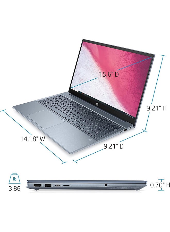 HP - Newest 2022 15-EEH1052#EN Laptop With 15.6-Inch Display, AMD Ryzen 5 5500U Processor/16GB RAM/512GB SSD/AMD Radeon Graphics/Windows 11 English Blue - Image 1