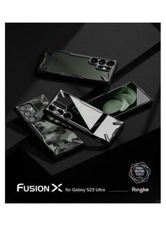 Ringke Fusion-X Anti-Scratch Dual Coating Compatible With Samsung Galaxy S23 Ultra 5G Augmented Bumper Clear Hard Back Heavy Duty Shockproof Advanced Protective Cover Black  - Image 2