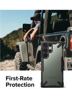 Ringke Fusion-X Anti-Scratch Dual Coating Compatible With Samsung Galaxy S23 Ultra 5G Augmented Bumper Clear Hard Back Heavy Duty Shockproof Advanced Protective Cover Black  - Image 3