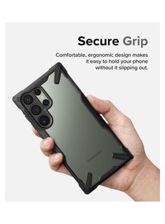 Ringke Fusion-X Anti-Scratch Dual Coating Compatible With Samsung Galaxy S23 Ultra 5G Augmented Bumper Clear Hard Back Heavy Duty Shockproof Advanced Protective Cover Black  - Image 4