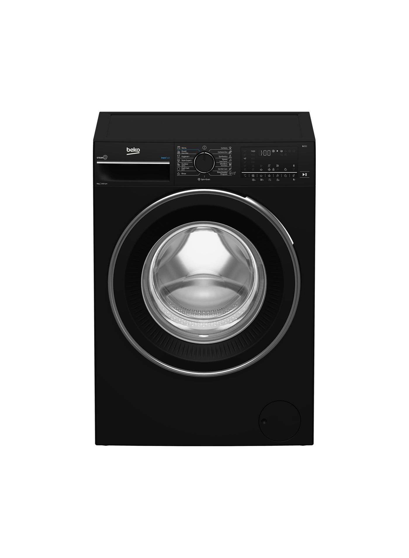 1400 RPM -Digital screen -XL Piano black Door Inv.-Steam - Bluetooth 9 kg B3WFU50940BCI black