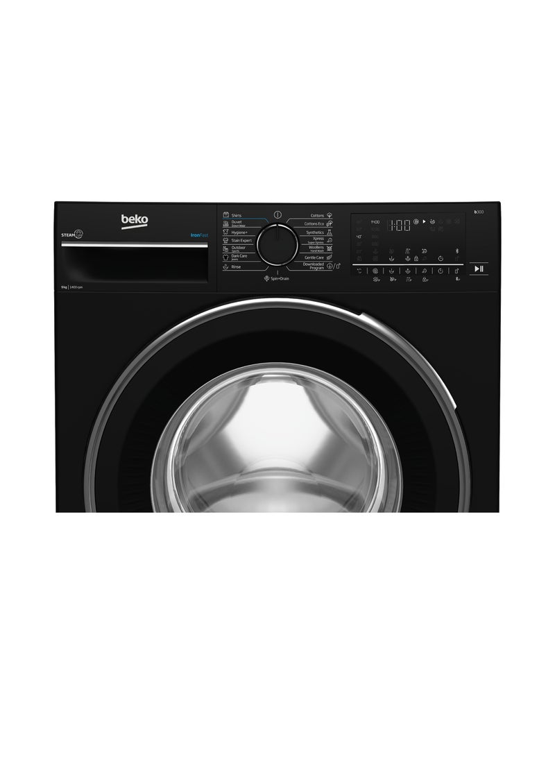 Beko 1400 RPM -Digital screen -XL Piano black Door Inv.-Steam - Bluetooth 9 kg B3WFU50940BCI black - Image 3