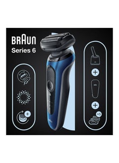 BRAUN Series 6 61-B7500cc Wet & Dry Shaver with SmartCare Center Black/Blue  - Image 1
