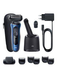 BRAUN Series 6 61-B7500cc Wet & Dry Shaver with SmartCare Center Black/Blue  - Image 2