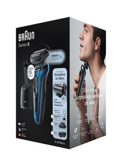 BRAUN Series 6 61-B7500cc Wet & Dry Shaver with SmartCare Center Black/Blue  - Image 3