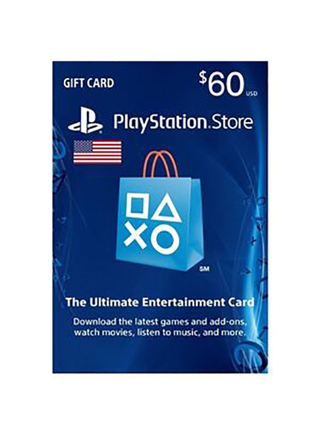 سوني متجر PSN USA بسعر 60 دولارًا (التوصيل عبر الرسائل القصيرة/WhatsApp) 