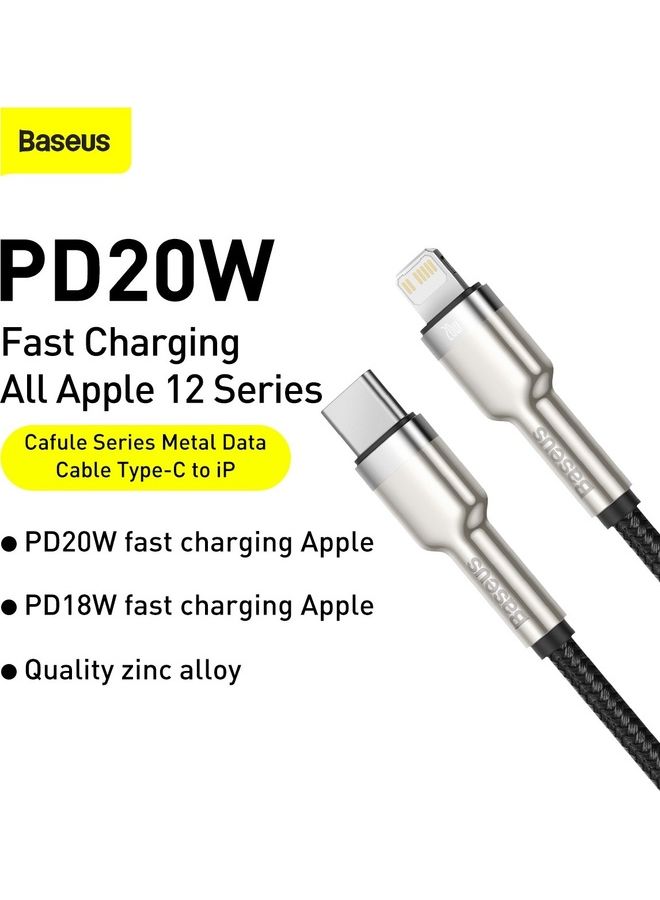 Baseus USB C to Lightning Braided Nylon Fast Charging Data Transfer Cable 20W Power Delivery for iPhone 14/ 14 Pro Max/ 13 Pro/13 Pro Max/13/13 mini/ iPad 9/ 12 mini/12/12 Pro and All Lightning Series Black  - Image 2