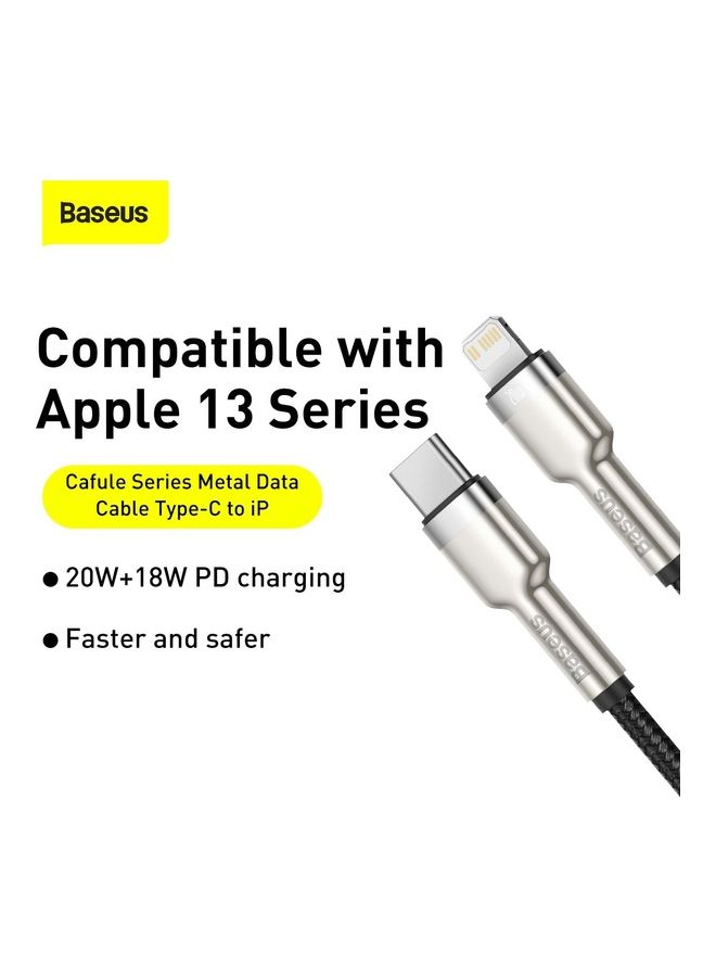 Baseus USB C to Lightning Braided Nylon Fast Charging Data Transfer Cable 20W Power Delivery for iPhone 14/ 14 Pro Max/ 13 Pro/13 Pro Max/13/13 mini/ iPad 9/ 12 mini/12/12 Pro and All Lightning Series Black  - Image 3