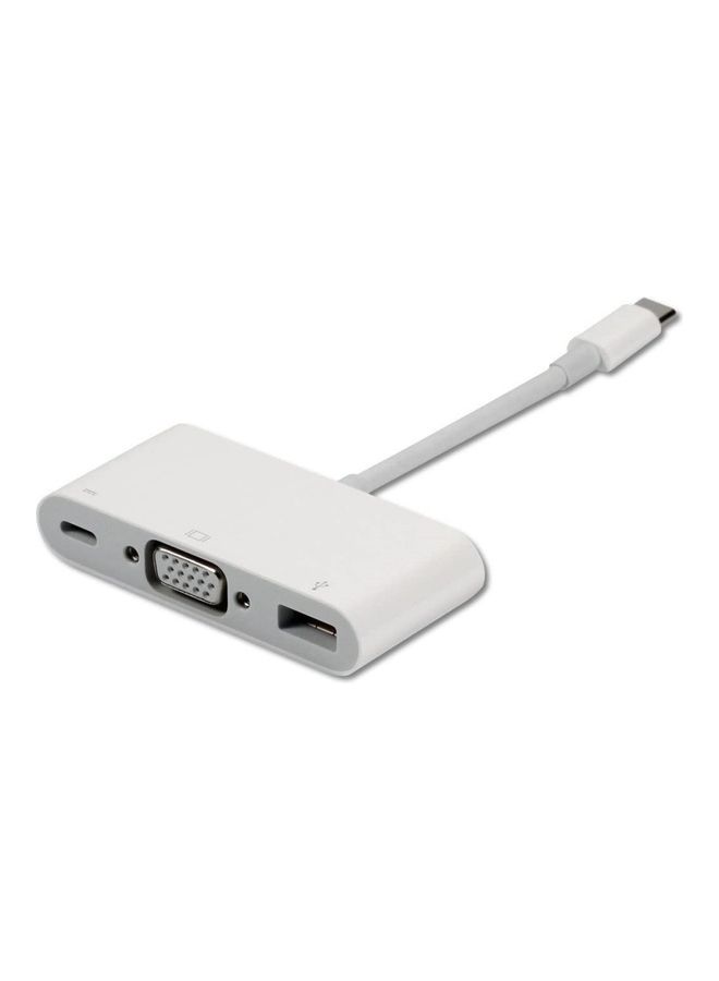 Apple - USB-C Thunderbolt To VGA Multiport Adapter For iPad, MacBook, iMac White - Image 1