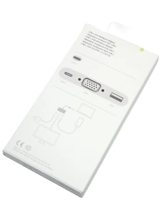 Apple - USB-C Thunderbolt To VGA Multiport Adapter For iPad, MacBook, iMac White - Image 1