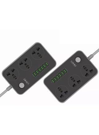 3 AC Socket USB Charger Black/Grey - view 3
