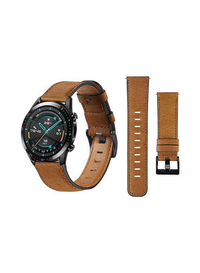 Perfii Replacement Band For Huawei Watch GT/GT 2 46mm Brown